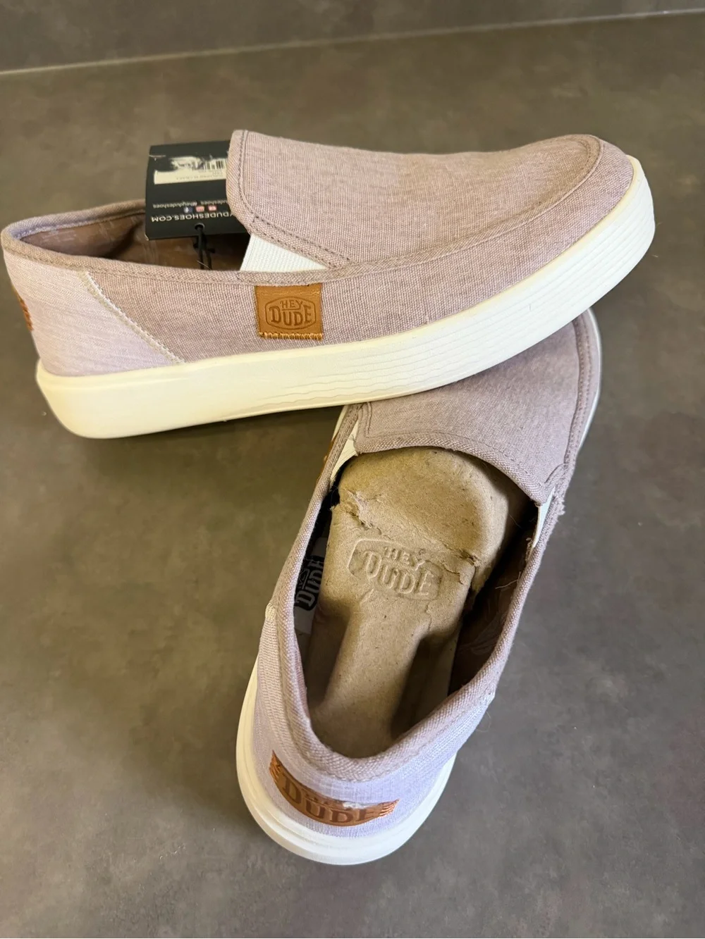 Hey Dude Men’s Slip-On Canvas Shoes in Dusty Lavender